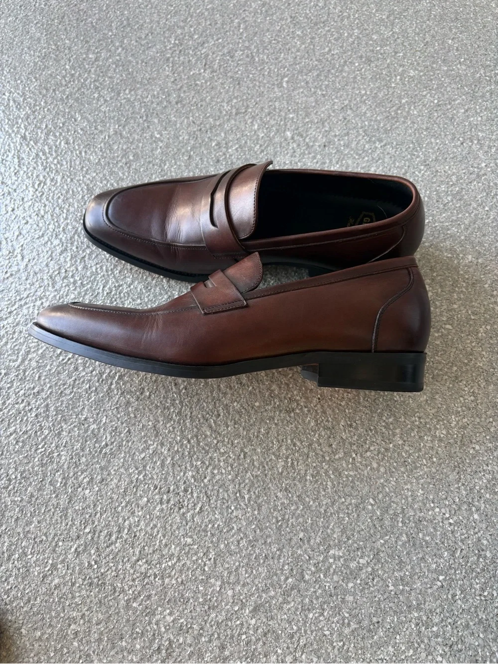 Gifenns handmade brown leather penny loafers size 10.5